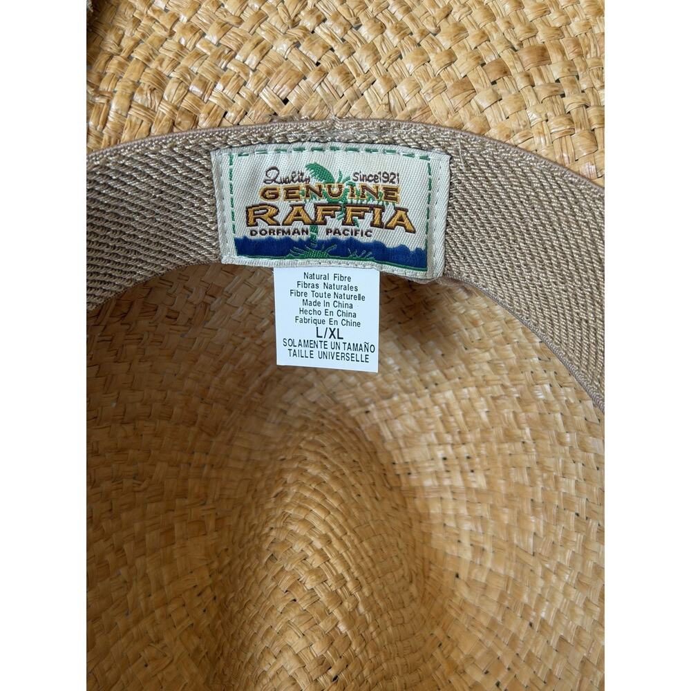 Dorfman Pacific Raffia Cowboy Hat Natural Straw Western Wide Brim L XL - Picture 13 of 16